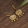 s925 Silver National Trend Auspicious Cloud Ruyi Peace Lock Ear Hook, inlaid with natural chalcedony, ethnic style design longevity lock earrings Application Scenario